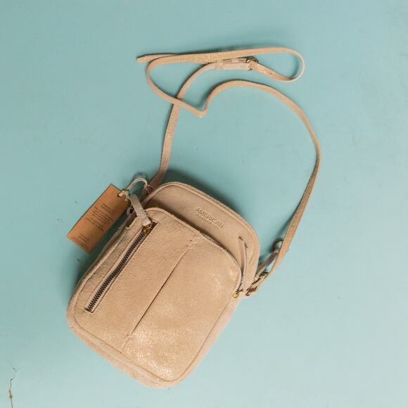 American Leather Co Handbags - NEW American Leather Co Cleveland NS Crossbody Shimmer Suede Crossbody Purse